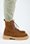 (Niro) Women's Leather Genuine Leather Lace-Up Tan Boots - 2