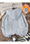 Sunflower Front Printed Gray Oversize Hooded Sweatshirt Hoodie - 2
