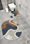 Water Resistant Digital Printed Bath Mat Set with Non-Slip Base