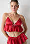 Satin Red Bralet