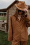 Pinterest Equivalent Nubuck Fabric Belt Palazzo Pants Oversize Cut Shirt Sewing Detail Suede Suit - 7
