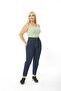 Mom Fit Jeans Plus Size Dark Blue High Waist Pleated Stretchy Pants - 2