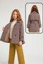 Girl's Belted Trench Coat 3267 Chocolate - 2