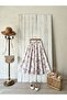 White-Pink-Purple Floral Flared Poplin Skirt - 3
