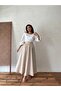 Poplin Flared Skirt - Cream-Brown Floral - 3