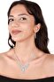 Dila Crystal Stone Evening Dress Necklace Earring Set and Tulip Bridal Crown - 5