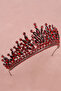 Rio Model Bridal Henna Crown Princess Crown Wedding Crown with Crystal Stones Burgundy - 4