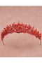Crystal Embellished Bridal Tiara, Princess Tiara for Special Occasions and Parties, Red - 6