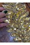 Bead Pul Pater Embroidered Leaf Applique 38X14 cm Gold - 2