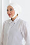 Women's Hijab Large Volume Practical Non-Slip Bonnet with Neck and Chin Bottom White Jaw Bonnet - 5