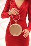 Women's Nude Satin Round Evening Dress Evening Bag - 7