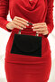 Black Silvery Women's Evening Dress Stone Detailed Handle Chain Strap Evening Bag - 4