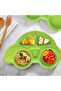 Green Car Figured Baby Food Plate with Compartments