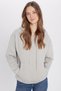 Unisex Oversize Wide Cut Cotton Soft Textured Basic Stone Color Hooded Sweatshirt with Fleece Inside - 4