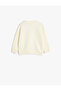 Nature Themed Crew Neck Printed Raised Sweatshirt - 2