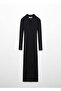 Ribbed knitwear dress with slit - 3