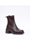 Women's Genuine Leather Winter Heeled Zippered Boots - 3