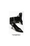 Women's Patent Leather Stylish Buckle 7 cm Heeled Shoes and Bag Set - 2
