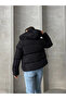 Women’s Black Hooded Puffer Jacket - 5