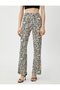 Elastic Waist Trousers Lightweight Flared Legs - 3