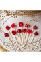 20 Pcs Red Rose Cupcake Toothpicks-Birthday-Promise-Engagement-Henna-Mawlid Party Cake Decoration Supplies - 5