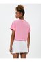 College T-Shirt Slogan Embossed Crew Neck Short Sleeve - 4