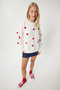 Heart Textured Oversize Knitwear Sweater Ecru Lpf0066