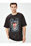 Oversize T-Shirt Skull Printed Crew Neck Cotton