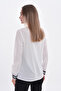 Women's Large Size Guipure Striped Crepe Shirt G0063 - 6