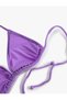 Triangle Bikini Top Textured Halter Neck Covered - 8