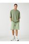 Basic Shorts with Lace Waist Slogan Label Printed Pockets