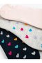 Set of 3 Invisible Socks with Hearts Multicolored - 3