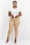 Women Plus Size Plain Straight Leg Pant, Khaki - 4