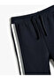 Cotton Jogger Sweatpants - Waist Lace up and Stripe Detail - 3