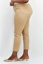 Women Plus Size Plain Straight Leg Pant, Khaki - 2