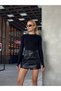 Women's Black Faux Leather Miniskirt with Shorts Hzl25W-Zk11161 - 6