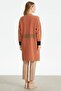 Camel Mink Knitwear Cardigan - Zigzag Pattern and Contrast Cuff - 4
