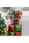 Christmas Themed Green Gold Striped Walking Stick Candy Retro Color 73 cm - 4