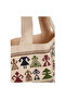 Strap Cream Color Tote Cloth Bag, - 4