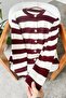 Nare Burgundy Striped Cardigan - 2