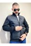 Turtleneck Front Quilted Zippered Three Yarn Jacket & Coat - 6