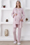 Long Sleeve 3-Piece Maternity Pajamas and Dressing Gown Maternity Set / Buttoned Front / Slippers and Crown Gift - 6