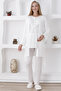 Long Sleeve 3-Piece Maternity Pajamas and Dressing Gown Maternity Set / Buttoned Front / Slippers and Crown Gift - 3