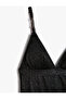 Glitter Swimsuit, Stone Chain Detailed Strap V-Neck - 3