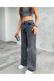Black Snow Wash Palazzo Jean Loose Jeans Wide Leg Jeans - 2