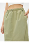 Parachute Skirt Midi with Pocket Detail, Elastic Waist, Stopper - 5