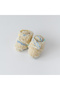 Teddy Booties - Cream Striped 0-1 Years