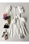 White Watermelon Sleeve Crepe Midi Size Flared Mother-Daughter Combination (SOLD SINGLE) - 4