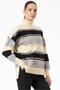 Colorful Striped Knitwear Blouse with Sequins - Ekru - 2
