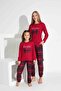 Mother-Daughter Combination Red Thermal Pajamas Set - 2
